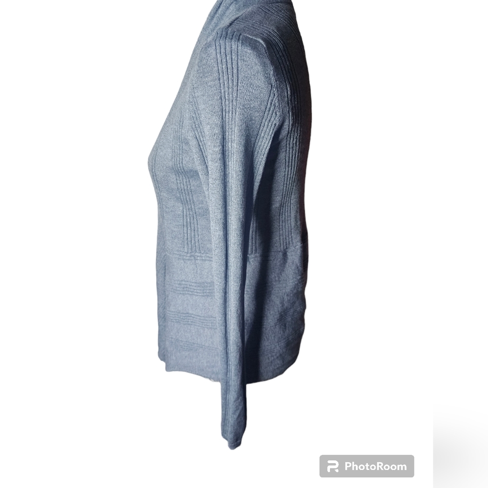 Verve ami women's gray open front long sleeve cardigan size S - Picture 2 of 8